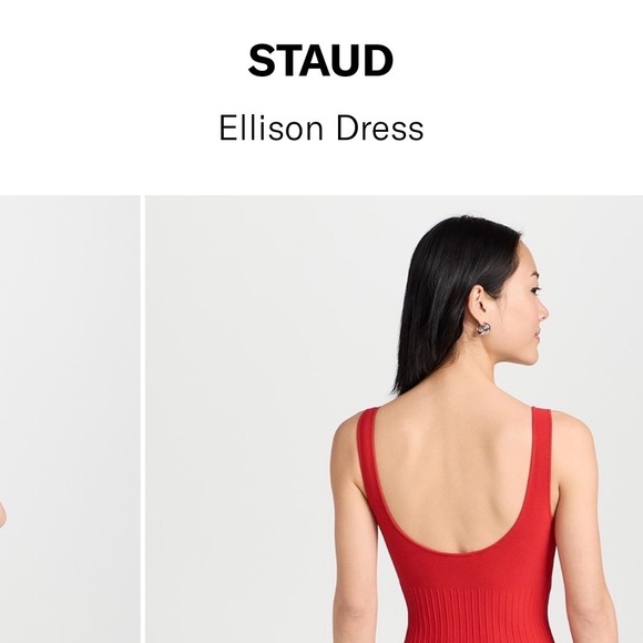 STAUD NWT red knit sleeveless ellison midi dress XS - Picture 5 of 13